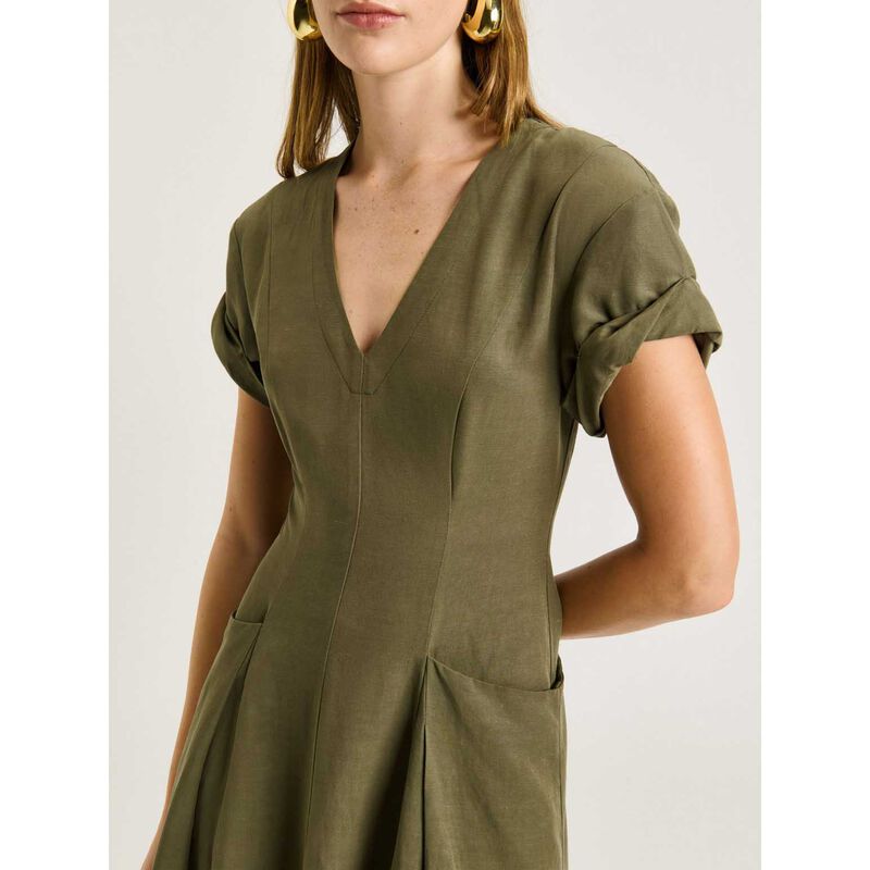 Veronika Maine European Lyocell Linen Midi Dress image number 2